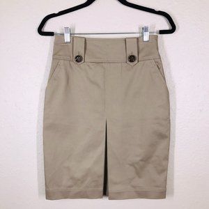 Burberry London Khaki Tan Pencil Skirt